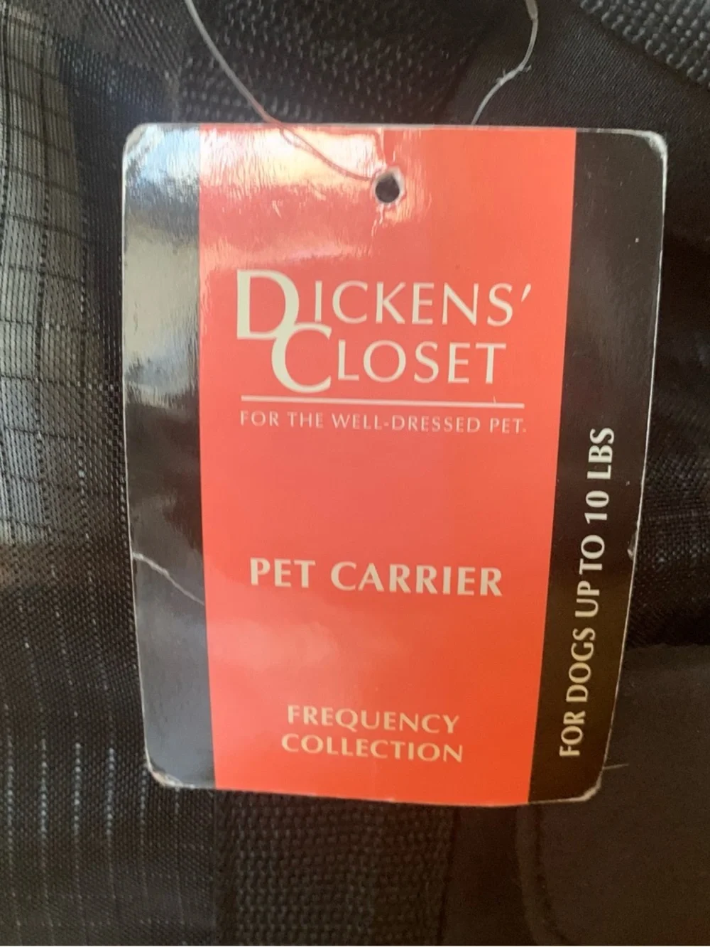 Dicken’s Closet Mesh Black lightweight pet carrier with mesh top